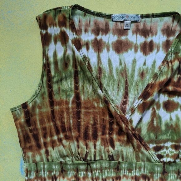 Y2K Tank -Vintage  Susie Size Large Gradient Earth Tone Asymmetrical - Picture 4 of 10